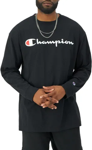 Vista 4 de Champion Camiseta de manga larga para hombre, camiseta clásica para hombre (regular o grande y alto)