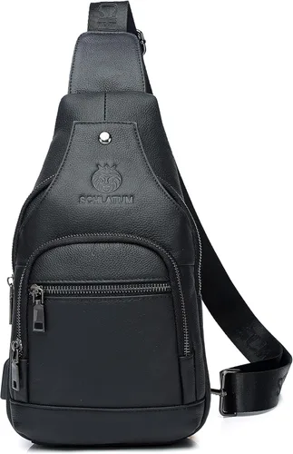 Vista 130 de LUKZIJAES Bolso bandolera de cuero genuino para hombre