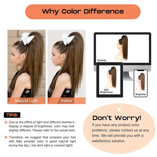 Vista 9 de SEIKEA Pieza de Cabello de Cola de Caballo para Porristas, 10" Lisa Resistente a los Enredos Suave Rubio Natural Extensión de Cola de Caballo