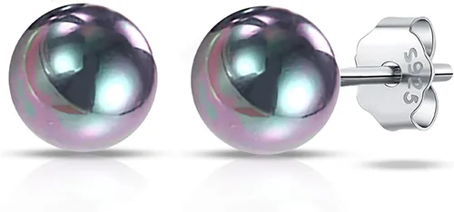 Vista 9 de Aretes de tuerca para mujer, aretes de perlas negras para mujer, hipoalergénicos, clásicos, redondos, regalo para madre, esposa, novia, día de San