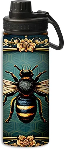 Vista 12 de Blooming Poppies - Botella de agua deportiva a prueba de fugas, 18 onzas, botellas de agua aisladas para bicicletas, fitness, yoga, senderismo, etc.