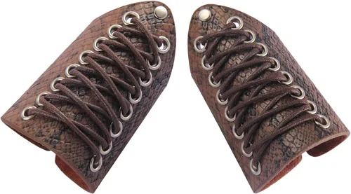 Vista 6 de Brazaletes de cuero medievales Vambrace de cuero protectores de brazo de tiro con arco brazaletes vikingo muñequera para hombres y mujeres