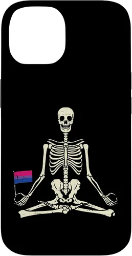 Vista 4 de Funda de regalo para iPhone 13 Pro Skeleton Yoga Namaste Bisexual Pride Flag Yogi LGBTQ Bi