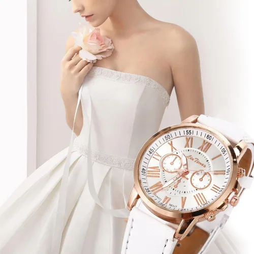 Vista 6 de 10 relojes surtidos al por mayor, platino, cuarzo, a la moda, para mujer