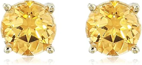 Vista 2 de Tienda Collection Plated Sterling Silver Stud Earrings made with Genuine Topaz Gemstones
