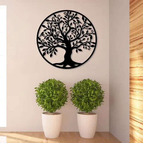 Vista 4 de Arte de pared de metal árbol de la vida, arte de pared de árbol genealógico, decoración de pared de metal, adornos de pared, decoración del hogar