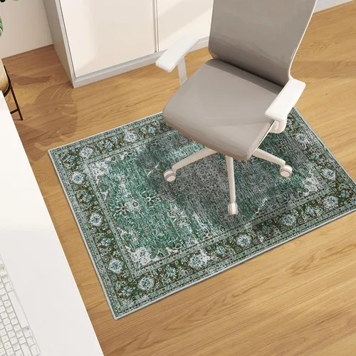 Vista 71 de Tapete para silla de oficina para suelo de madera dura, 48"x36" tapete protector de escritorio de computadora de fácil deslizamiento para silla Hoja