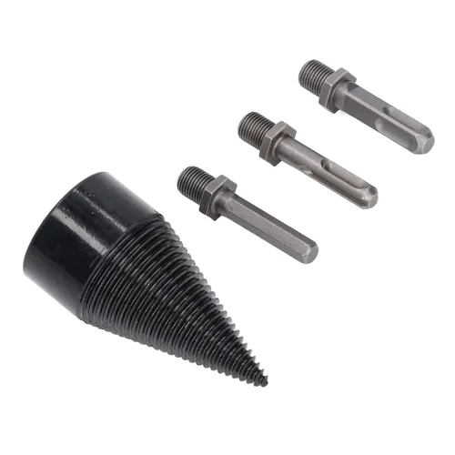 Vista 6 de Wood Splitter Drill Bits, Easy Log Splitting Drill Bits Firewood Log Splitter Bit Set Wood Splitting Wedge Tools Compatible with Hand or Electric