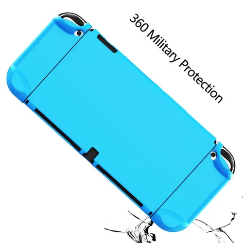 Vista 7 de COMCOOL Dockable Case for Nintendo Switch OLED 2021 - Protective Cover Accessories for NS OLED and Joy-Con Controller with Screen Protector - Skyblue