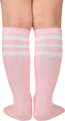 Vista 3 de Durio Calcetines de fútbol para niños, calcetines de fútbol de algodón suave para niños y niñas, calcetines deportivos hasta la rodilla