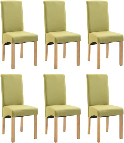 Vista 3 de Green Fabric Dining Chairs Set of 6 with Wooden Frame Modern Design for Dining Room Kitchen and Living Room
