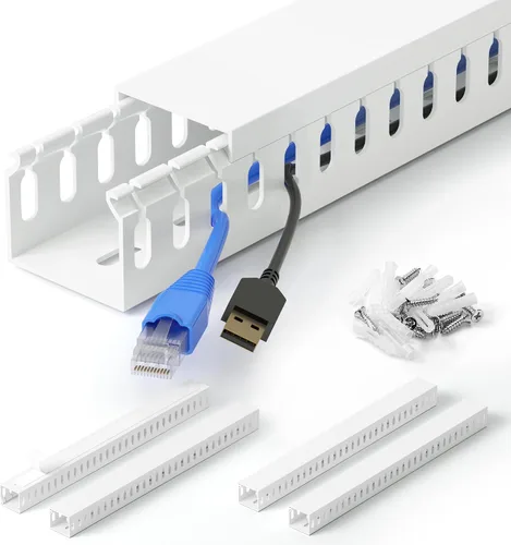 Vista 27 de ZhiYo Canaleta de gestión de cables para rack de servidores de 1.4 pulgadas de alto x 1.6 pulgadas de ancho, kit de conductos de cable de 12 pies