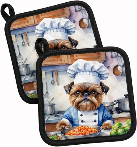 Vista 129 de Caroline's Treasures Coton de Tulear El Chef Par de Agarraderas de Ollas de Cocina Resistentes al Calor Juegos de Agarraderas de Ollas Almohadillas