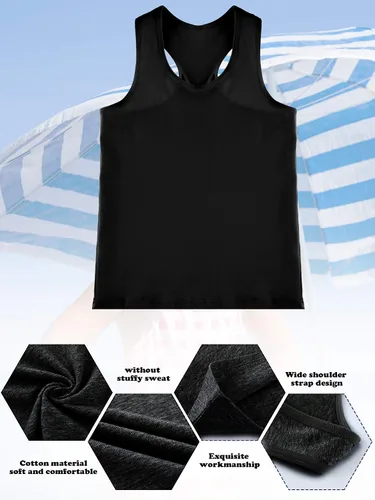 Vista 4 de Camiseta sin mangas de 4 piezas para niñas, con espalda cruzada, para gimnasia y danza