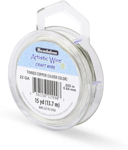 Vista 190 de Artistic Wire, Alambre de cobre de color chapado en plata de calibre 18, resistente al deslustre, amatista, 20 pies