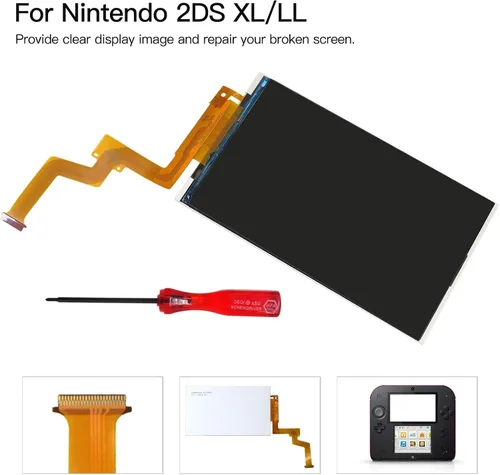 Vista 3 de Nueva pantalla LCD superior superior inferior reemplazo para Nintendo 2DS XL/LL 2017 con herramienta de apertura