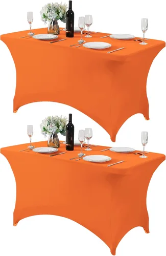 Vista 166 de Mantel de elastano para mesa de 6, 4 o 8 pies, universal, ajustable, para fiestas, banquetes, bodas y eventos, color verde manzana