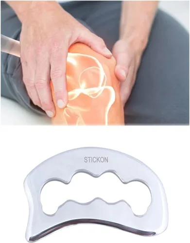 Vista 5 de STICKON Gua Sha Herramienta de masaje de acero inoxidable Gua Sha Scraping Herramientas de masaje IASTM Herramientas gran herramienta
