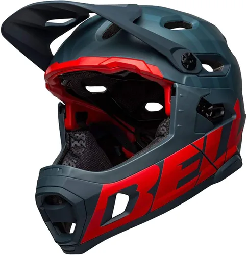 Vista 6 de Cascos de Bicicleta Bell Bike Super Dh MIPS Spherical Prime Azul Mate/Carmesí Pequeño