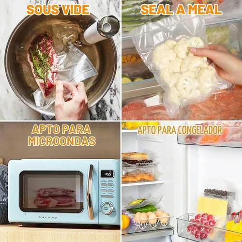 Vista 6 de Bolsas Selladoras al Vacío, 200 Cuartos Sin BPA de 8x12 Pulgadas para Food Saver, Seal a Meal, Weston. Bolsas de Almacenamiento de Alimentos al