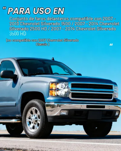 Vista 8 de Nilight Conjunto de faros para 2007 2008 2009 2010 2011 2012 2013 Silverado 1500 2007-2014 Silverado 2500HD 3500HD Faros de repuesto Carcasa negra