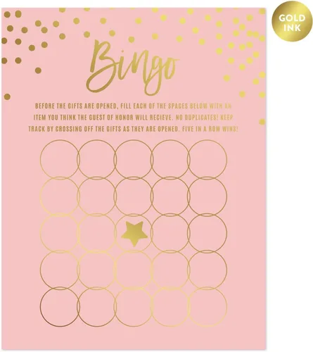 Vista 28 de Andaz Press Blush Rosa y Metallic Gold Confeti Lunares Baby Shower Party Collection Banderín colgante con cuerda, Baby Shower, 5 pies, 1 juego