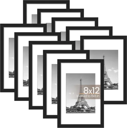 Vista 18 de upsimples Juego de 10 portarretratos de 4 x 6, para exhibir fotos de 3.5 x 5 con paspartú o 4 x 6 sin marco de fotos, collage para pared o mesa