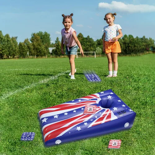 Vista 5 de Fisca Juego de Cornhole inflable para piscina, juguete flotante para lanzar bolsas de frijol, juguetes de fiesta de verano para niños, adolescentes