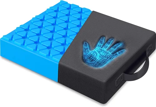 Vista 9 de Cojín de asiento para sillas de oficina, cojín de espuma viscoelástica con núcleo estampado para apoyo uniforme, alivio de espalda, coxis y ciática