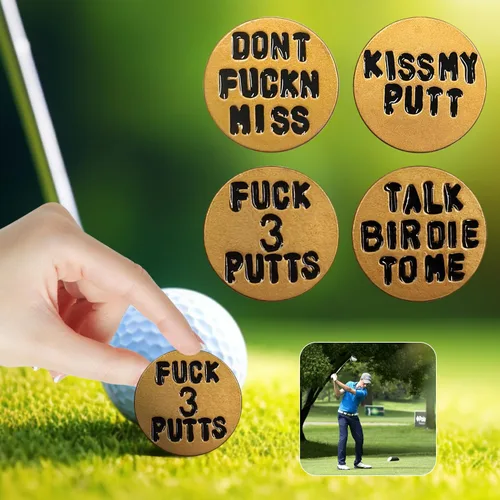 Vista 2 de Marcador de pelota de golf divertido, para hombres, humor adulto, marcadores de pelota de golf novedosos con palabras divertidas, regalos de golf