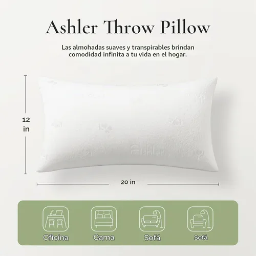Vista 2 de Ashler - Juego de 2 almohadas lumbares (12 x 20 pulgadas)