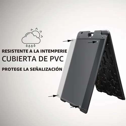 Vista 3 de Jumbl Letrero sándwich con marco en A para exteriores, superficie de visualización de 24 x 36 pulgadas, con protector de letrero de PVC y agujeros