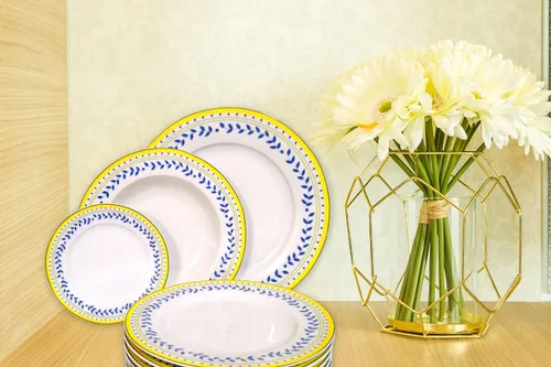 Vista 4 de Braque Juego de 6 platos de cerámica para postre, de 6 pulgadas, para postre, ensalada, aperitivo, plato pequeño para servir para microondas, horno