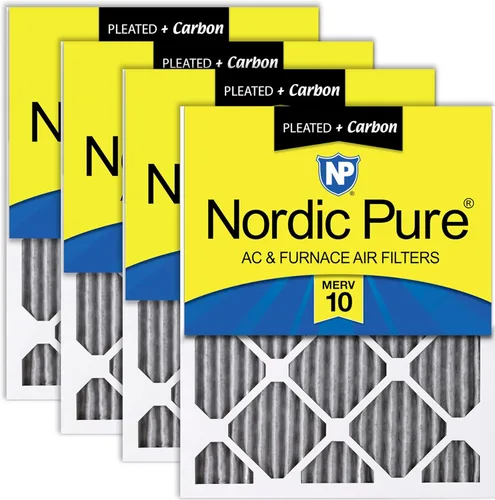 Vista 45 de Nordic Pure 20x20x1 (Tamaño real: 19 1/2 x 19 1/2 x 3/4) Filtros de aire para caldera/aire acondicionado Poly Green MERV 6 – Reduce el polvo