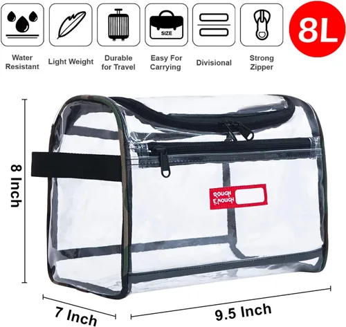 Vista 8 de Rough Enough - Neceser transparente para maquillaje, bolsa de maquillaje, paquete RE8562+RE8201