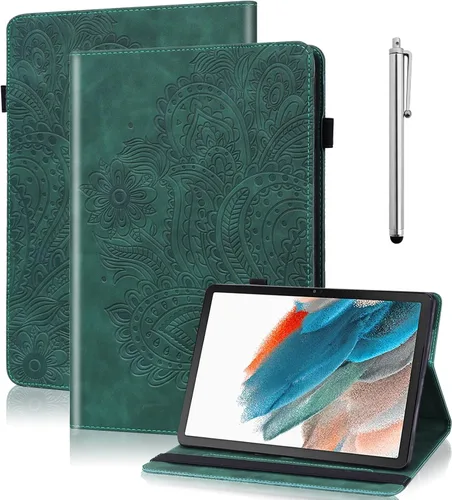 Vista 9 de Funda para Xiaomi Redmi Pad 10.61 Pulgadas 2022, Diseño En Relieve Pavo Real Floral PU Funda De Cuero Flip Stand Con Soporte De Bolígrafo Banda