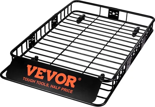 Vista 9 de VEVOR Cesta de Carga para Portaequipajes de Techo, 64" x 39" x 6" Transportador de Carga para Techo con Extensión, Acero Resistente de Servicio