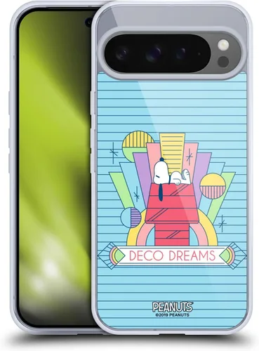 Vista 29 de Head Case Designs Snoopy Deco Dreams - Funda de gel con licencia oficial de Peanuts Blue Pattern [protección de grado militar] compatible con Google