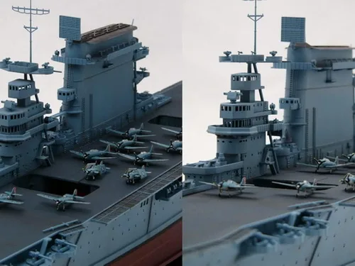 Vista 4 de Trumpeter 1/350 USS Lexington CV2 Kit de modelo de portaaviones Color moldeado