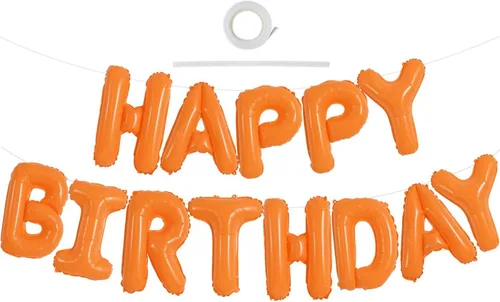 Vista 9 de TONIFUL Pancarta de Globos Negros de Feliz Cumpleaños de 16 Pulgadas con Letras de Papel de Aluminio Mylar, Cartel Banderín Reutilizable