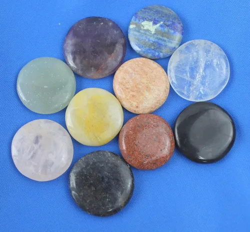 Vista 5 de Juego de 10 cristales curativos Jet Chakra Juego de 10 piedras pulidas para el equilibrio de chakras, cristales y piedras curativas para terapia