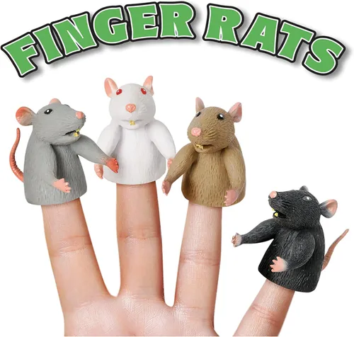Vista 2 de Accoutrements Juego de marionetas de dedo de 4 piezas Finger Rats