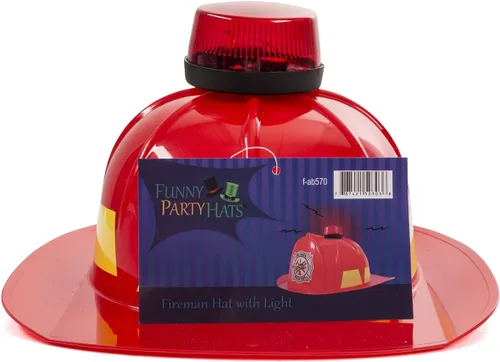 Vista 7 de Funny Party Hats - Sombreros de disfraz para niños: Sombrero de policías y bomberos para juegos de rol con luces, talla única