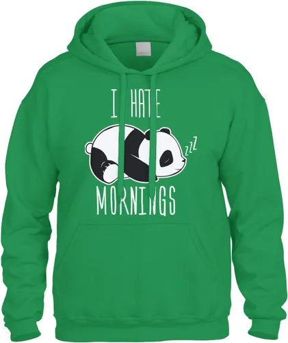 Vista 8 de Cybertela I Hate Mornings Panda Bear - Sudadera con capucha Negro