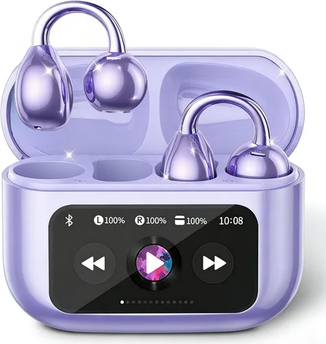 Vista 9 de M100 - Auriculares con clip con funda para pantalla táctil, auriculares inalámbricos de oreja abierta para gafas de orejas pequeñas, batería de 50