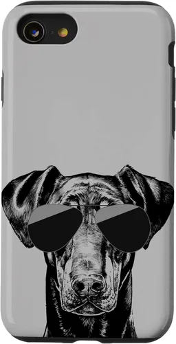 Vista 8 de iPhone 12 mini Doberman Pinscher Dog con funda para gafas de sol