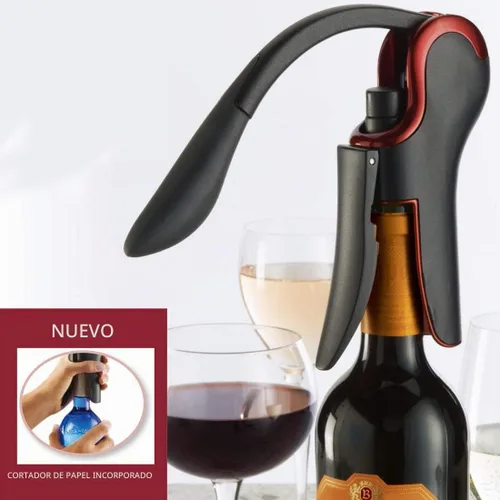 Vista 3 de KEISSCO Abrebotellas de vino Sacacorchos vertical compacto Abrebotellas de vino con cortador de lámina incorporado