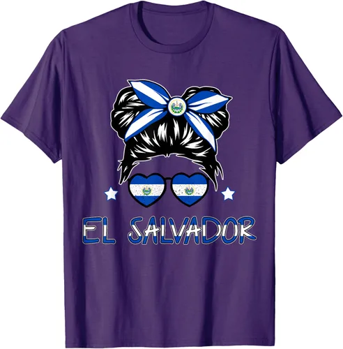 Vista 51 de Camiseta de El Salvador para Niñas Bandera Patrimonio Hispano Salvadoreño