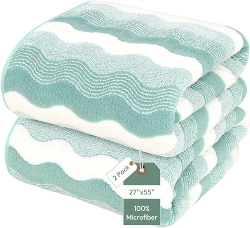 Vista 90 de JML - Toallas de baño de microfibra de gran tamaño (30 x 60 pulgadas), suaves, súper absorbentes y de secado rápido, multiusos para deportes