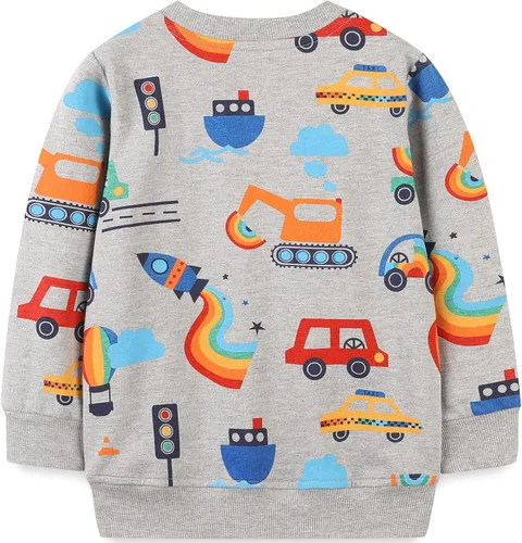 Vista 2 de Sudadera de algodón con cuello redondo para bebé ropa de Navidad de 1 a 7 años